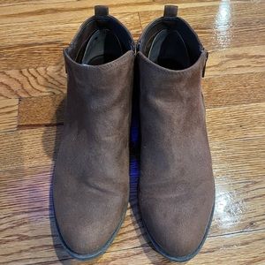 Carlos Brown Suede Ankle Booties